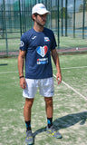 Camiseta Barcelona Padel Tour Joma hombre "tu aimes le padel" Francia azul marino