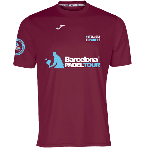 Camiseta Barcelona Padel Tour Joma hombre burdeos