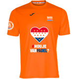 Camiseta Barcelona Padel Tour Joma hombre "Houje van padel?" Holanda naranja