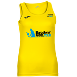 Camiseta Barcelona Padel Tour Joma mujer de tirantes color amarillo