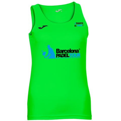 Camiseta Barcelona Padel Tour Joma mujer de tirantes color verde fluor